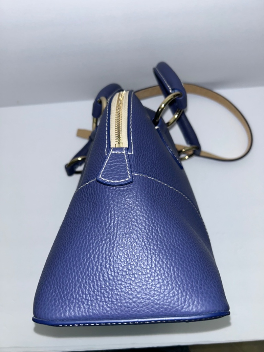 Dooney & Bourke Lucca Pebble Leather Satchel with Crossbody Strap Marine Blue - Picture 4 of 12